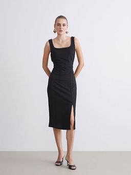 Kare Yaka Bodycon Elbise