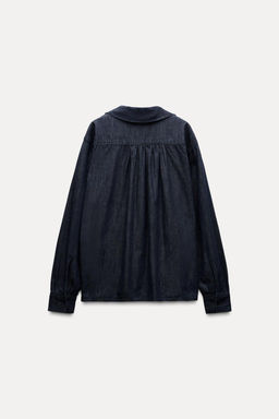 DENIM PETER PAN COLLAR SHIRT - Zara фото 8