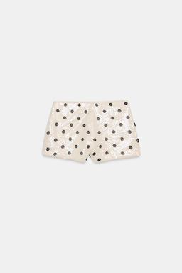 SHORTS MINI LENTEJUELAS LUNARES / Blanco / Negro - Zara фото 7