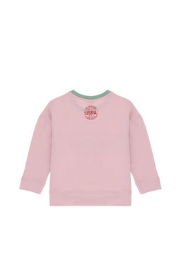 Розовый свитшот с круглым вырезом для девочек Неожиданная скидка в корзине - U.s. polo assn фото 3