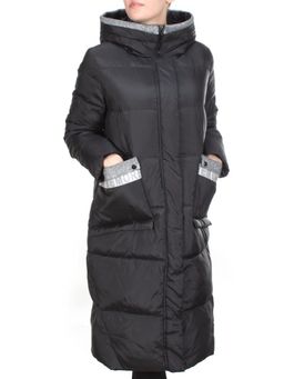 2115 BLACK Пальто зимнее женское MELISACITI (200 гр. холлофайбера)
