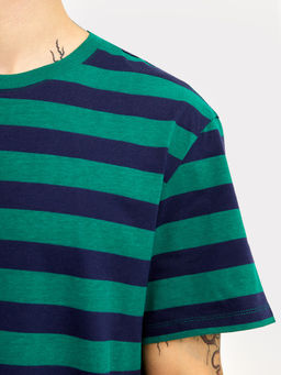 Футболка мужская в сине-зеленую полоску сине -зеленая полоска 111831