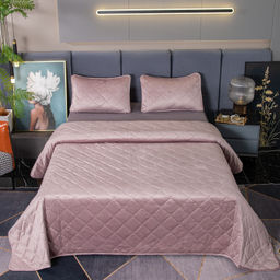 Велюровое покрывало ромб OVF032 240*260 50-70 2 шт