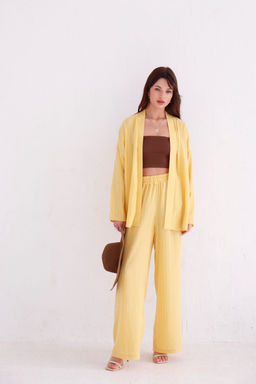 9444 Костюм из кимоно и брюк-палаццо жёлтый - Martichelli фото 2