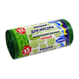 Мешки для мусора 35 л 15 шт 22 мкм/LPDE/биоразлогаемые, прочные, арт. 25303_Антелла