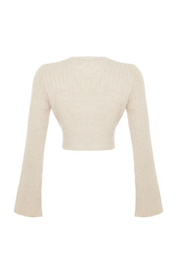 Mint Crop Yumusak Dokulu Kruvaze Triko Kazak TWOAW24KZ00381 - Trendyolmilla фото 18