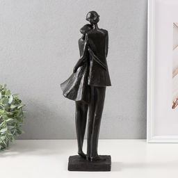 Фигурка полистоун «Мама и дочка», чёрный, 40×12×11 см