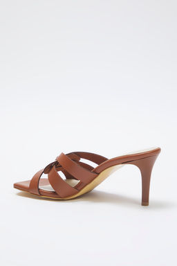Trendyol Shoes Taba Kare Burun Kad?n Ince Topuklu Terlik TAKSS25TO00083 - Trendyolmilla фото 5