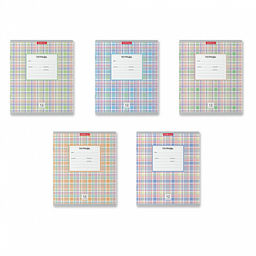 Цена за 280 шт. Тетрадь школьная ученическая ErichKrause Optima Новая шотландка ассорти, 12 листов, линейка (в плёнке по 10 шт.) фото 2