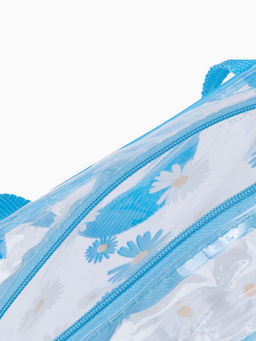 Цена за 2 шт. Косметичка на молнии для бассейна, большая, с ручками, с принтом «Ромашки», голубой