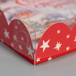 Цена за 5 шт. Коробка для кондитерских изделий с пластиковой крышкой «Сказочного Нового года», 13×13×3 см