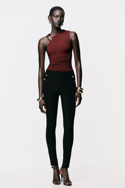 OTTOMAN LEGGINGS WITH BUTTONS