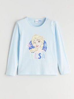 Elsa Bask?l? K?z ?ocuk Pijama Tak?m?