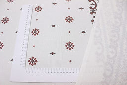 Рогожка Снежинка (красная на белом), ш.1.5м, хлопок-100%, 165гр/м.кв - Купава фото 4