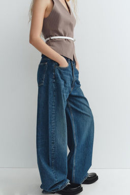 TRF MID-WAIST CROSSOVER BAGGY JEANS - Zara фото 4