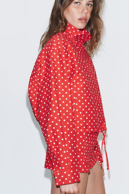 CHAQUETA ABULLONADA LUNARES / Rojo / Blanco - Zara фото 6
