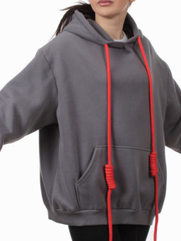 2226 DK. GRAY Толстовка женская (85% хлопок, 10% полиэстер, 5% спандекс) - Fashion фото 3