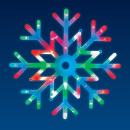 ULD-H4040-048/DTA RGB IP20 SNOWFLAKE Фигура светодиодная Снежинка, 40х40см. Подвесная. 48 светодиодов. RGB свет. Провод прозрачный. TM Uniel