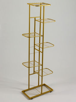 Подставка для цветов Greengo, 7 полок, 43×22×126 см, напольная, металл, цвет золотой