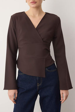 Kahverengi Dokuma Bluz TWOAW26BZ00348 - Trendyolmilla фото 3