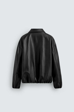 LEATHER EFFECT BOMBER JACKET