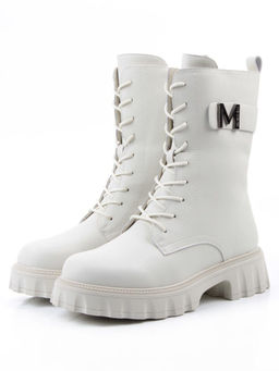 04-PAX27-2Z MILK Ботинки зимние женские (натуральная кожа, 100% шерсть)