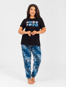 Пижама женская кулирка с брюками "МАМБА" СИНИЙ