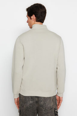 Tas Regular/Normal Kesim Dik Yaka Fermuarl? Pamuklu Basic Ici Polarl? Sweatshirt TMNAW24SW00041