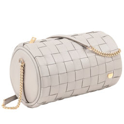 Итальянская кожаная сумка DuDu Bags серии Abigail | жемчужный серый