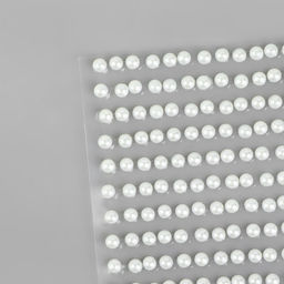 Цена за 5 шт. Жемчуг самоклеящийся, d = 3 мм, 15 полос на листе, цвет белый