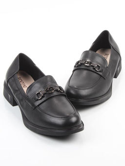 03-DEB104-1 BLACK Лоферы женские (натуральная кожа)