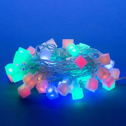 ULD-S0700-050/DTA MULTI IP20 CUBES-1 Гирлянда светодиодная с контроллером Кубики, 50 светодиодов, 7 м, разноцветная, IP20,провод прозрачный