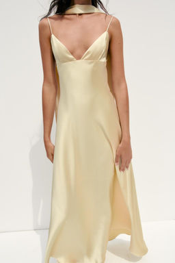 FOULARD SATIN MAXI DRESS - Zara фото 2