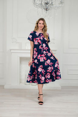 Платье женское из кулирки Кармелита яблоневый цвет - Амадэль фото 3