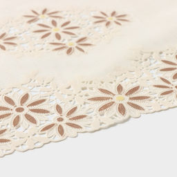 Цена за 12 шт. Салфетка ажурная для стола «Лютики», 45×30 см, бежево-коричневая