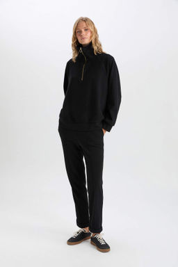 Regular Fit Beli Lastikli Basic Duz Bagc?kl? Cepli Paca Katlamal? Uzun Boy Pantolon - Defacto фото 2