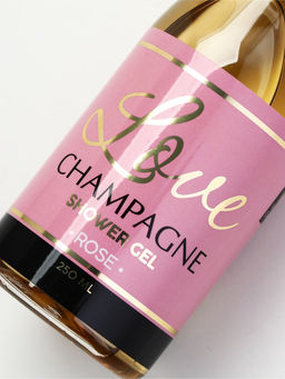 Подарочный набор Love Champagne, гель для душа и соль для ванны во флаконах шампанское, Чистое Счастье