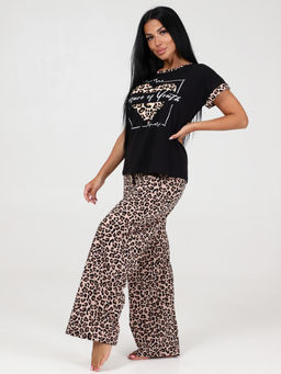 863 ДОМАШНИЙ КОСТЮМ (брюки) (Бежевый леопард) - А-дина фото 4