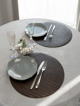 Набор салфеток сервировочных D36, 2 шт коричневый ПВХ