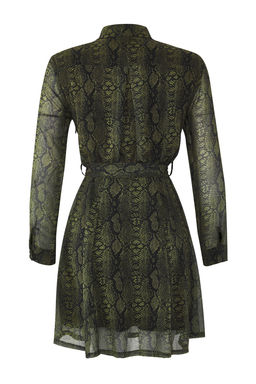 TRENDYOLMILLA Cok Renkli Kusakl? Animal Desenli Belden Ac?lan Astarl? Mini Sifon Dokuma Elbise TWOAW25EL00161 фото 11