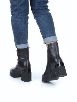 04-M3-H271 BLACK Ботильоны зимние женские (натуральная кожа, натуральный мех)