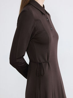 G?mlek Yaka Belden Oturtmal? Elbise