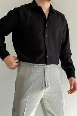 Siyah Regular Fit Mevsimlik Erkek G_mlek TMNSS26GO00005