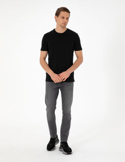 Siyah %100 Pamuk Slim Fit Bisiklet Yaka Basic Ti__rt - Pierre cardin фото 4