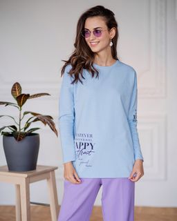 Лонгслив из футера с печатью
