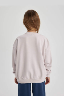 Толстовка большого размера с круглым вырезом NBA Chicago Bulls для девочек - Defacto фото 9