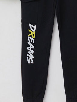 Kap??onlu Bask?l? Uzun Kollu Oversize K?z ?ocuk Sweatshirt ve E?ofman Alt? - Waikiki фото 3