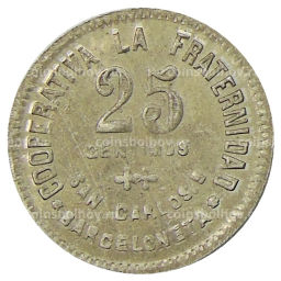 25 сентимо 1923 года Испания Барселона