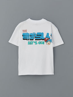 Bisiklet Yaka Bask?l? Erkek ?ocuk Ti??rt