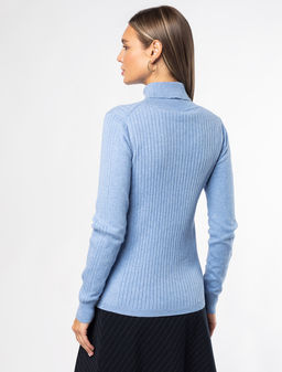 VILATTE / Свитер их хлопка с нейлоном с декоративными элементами вязки  фото 4